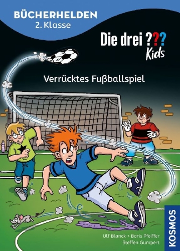 Buchcover und Innenansicht für das Buch: Die drei ??? Kids, Bücherhelden 2. Klasse, Verrücktes Fußballspiel