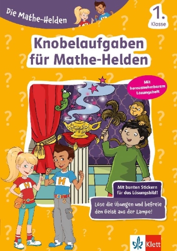 Buchcover und Innenansicht für das Buch: Die Mathe-Helden Knobelaufgaben für Mathe-Helden 1. Klasse
