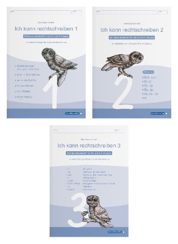 Buchcover und Innenansicht für das Buch: Ich kann rechtschreiben 1 bis 3 - Schülerarbeitshefte für die 2. bis 4. Klasse