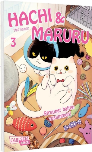 Buchcover und Innenansicht für das Buch: Tsure-neko Maruru to Hachi