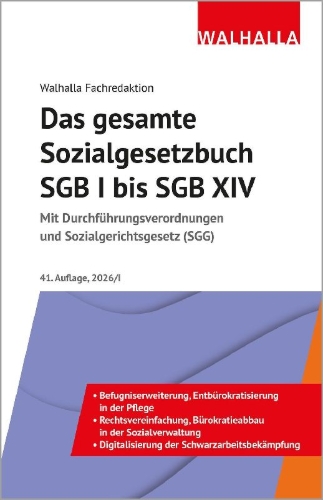 Buchcover und Innenansicht für das Buch: Das gesamte Sozialgesetzbuch SGB I bis SGB XIV