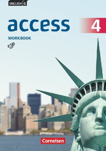 Buchcover und Innenansicht für das Buch: English G Access Band 4: 8. Schuljahr - Allgemeine Ausgabe - Workbook mit Audios online