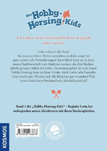 Buchcover und Innenansicht für das Buch: Die Hobby-Horsing-Kids, 3, Umzug, Freundinnen und andere Überraschungen