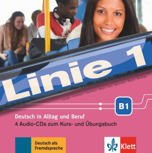Buchcover und Innenansicht für das Buch: Linie 1 B1. 4 Audio-CDs zum Kurs- und Übungsbuch