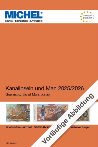 Buchcover und Innenansicht für das Buch: Kanalinseln und Man 2025/2026