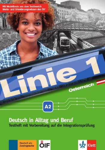 Buchcover und Innenansicht für das Buch: Linie 1 Österreich A2. Testheft Prüfungsvorbereitung und Audio-CD