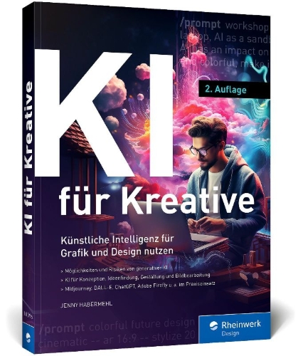 Buchcover und Innenansicht für das Buch: KI für Kreative