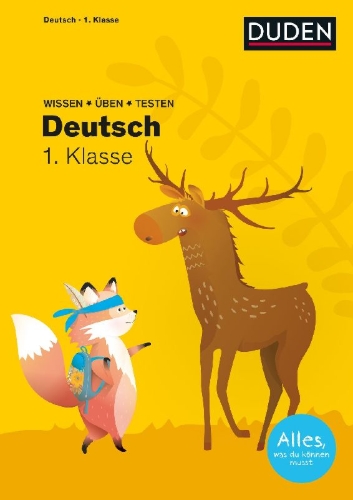 Buchcover und Innenansicht für das Buch: Wissen - Üben - Testen: Deutsch 1. Klasse