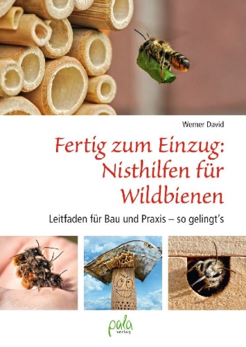 Buchcover und Innenansicht für das Buch: Fertig zum Einzug: Nisthilfen für Wildbienen