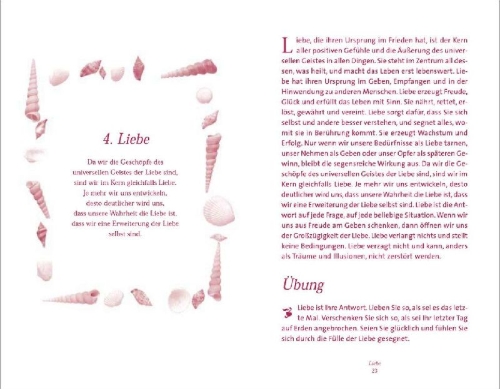 Buchcover und Innenansicht für das Buch: 100 Geheimnisse der Liebe - Geschenke zur Heilung der Herzen und zur Vermehrung des Glücks