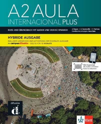 Buchcover und Innenansicht für das Buch: Aula internacional Plus 2 A2 - Hybride Ausgabe