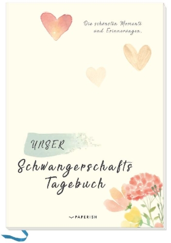 Buchcover und Innenansicht für das Buch: Unser Schwangerschaftstagebuch