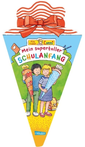 Buchcover und Innenansicht für das Buch: Conni Gelbe Reihe (Beschäftigungsbuch): Große Schultüte: Mein supertoller Schulanfang