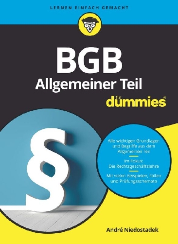 Buchcover und Innenansicht für das Buch: BGB Allgemeiner Teil für Dummies