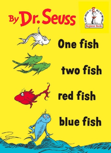Buchcover und Innenansicht für das Buch: One Fish Two Fish Red Fish Blue Fish