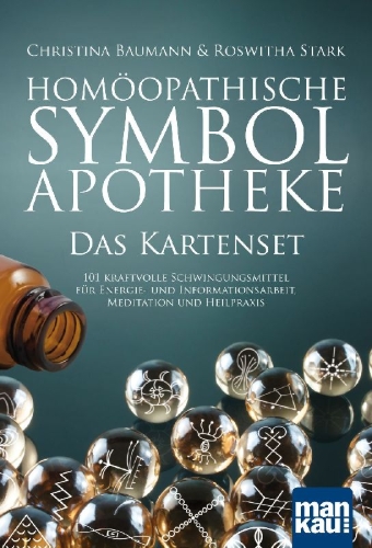 Buchcover und Innenansicht für das Buch: Homöopathische Symbolapotheke. Das Kartenset