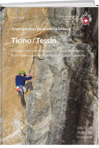 Buchcover und Innenansicht für das Buch: Kletterführer Ticino / Tessin