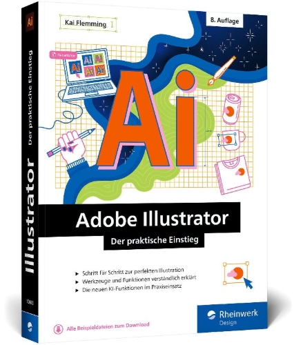 Buchcover und Innenansicht für das Buch: Adobe Illustrator