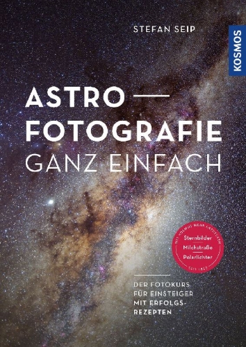 Buchcover und Innenansicht für das Buch: Astrofotografie ganz einfach