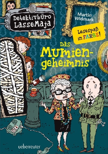 Buchcover und Innenansicht für das Buch: LasseMajas Detektivbyrå. Mumiemysteriet