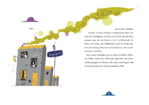 Buchcover und Innenansicht für das Buch: Als Doktor Möhrke durch Zufall den Unsinn erfand