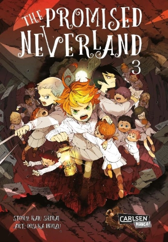 Buchcover und Innenansicht für das Buch: Yakusoku no Neverland