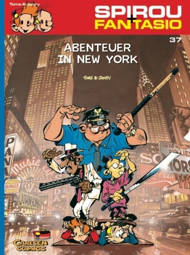 Buchcover und Innenansicht für das Buch: Spirou à New York