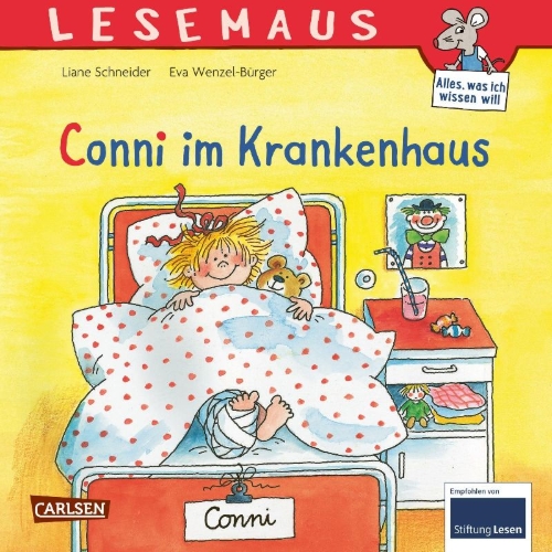 Buchcover und Innenansicht für das Buch: Conni im Krankenhaus