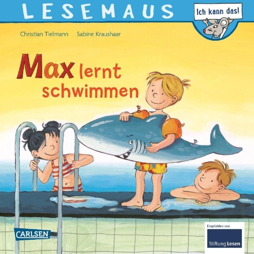 Buchcover und Innenansicht für das Buch: Max lernt schwimmen