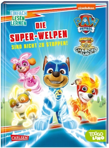 Buchcover und Innenansicht für das Buch: PAW Patrol Erstlesebuch: Die Super-Welpen sind nicht zu stoppen!