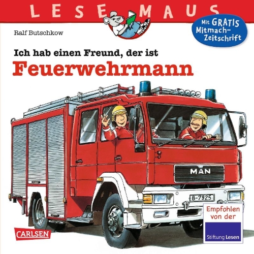 Buchcover und Innenansicht für das Buch: Ich hab einen Freund, der ist Feuerwehrmann