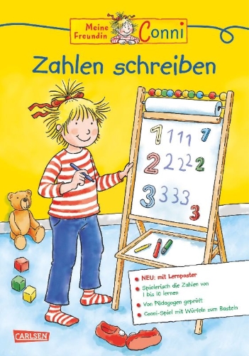 Buchcover und Innenansicht für das Buch: Conni Gelbe Reihe: Zahlen schreiben Extra