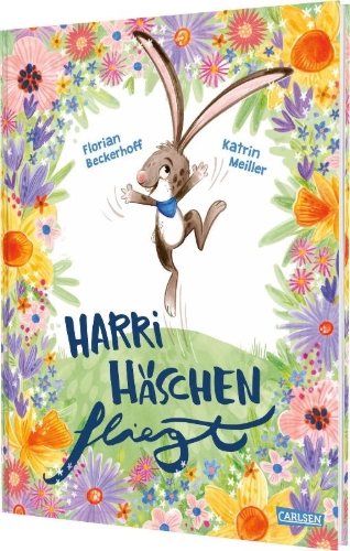 Buchcover und Innenansicht für das Buch: Harri Häschen fliegt