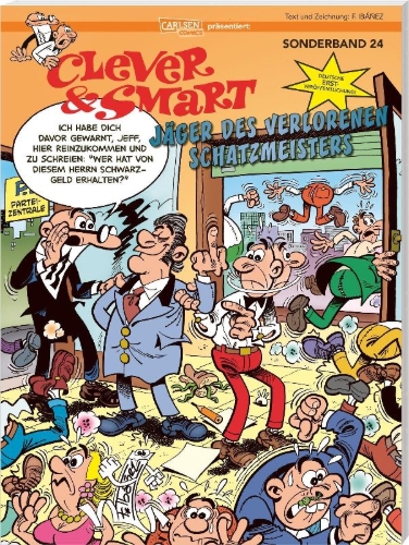 Buchcover und Innenansicht für das Buch: Mortadelo y Filemon: El Tesorero