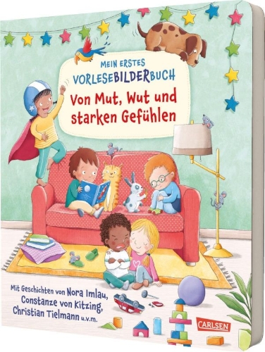Buchcover und Innenansicht für das Buch: Mein erstes Vorlese-Bilder-Buch: Von Mut, Wut und starken Gefühlen