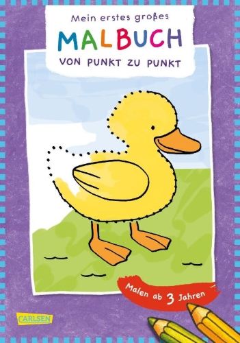 Buchcover und Innenansicht für das Buch: Ausmalbilder für Kita-Kinder: Mein erstes großes Malbuch: Punkt zu Punkt