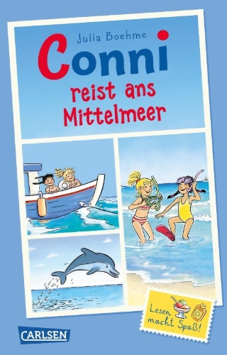 Buchcover und Innenansicht für das Buch: Conni Erzählbände: Conni reist ans Mittelmeer