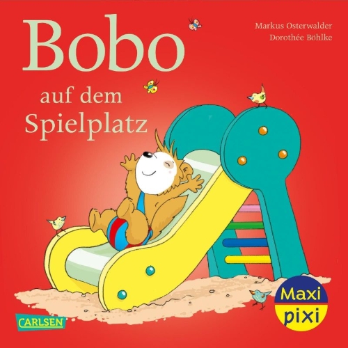 Buchcover und Innenansicht für das Buch: Maxi Pixi 352: VE 5 Bobo auf dem Spielplatz (5 Exemplare)