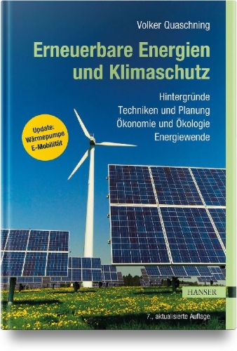 Buchcover und Innenansicht für das Buch: Erneuerbare Energien und Klimaschutz
