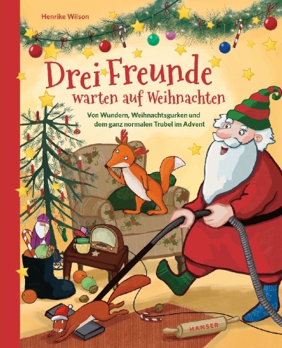 Buchcover und Innenansicht für das Buch: Drei Freunde warten auf Weihnachten