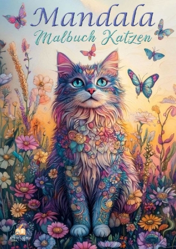 Buchcover und Innenansicht für das Buch: Mandala Malbuch Katzen für Kinder ab 8 Jahren, Teenager und Erwachsene mit 50 schönen Ausmalmotiven