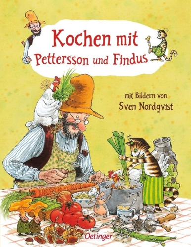 Buchcover und Innenansicht für das Buch: Kochen mit Pettersson und Findus