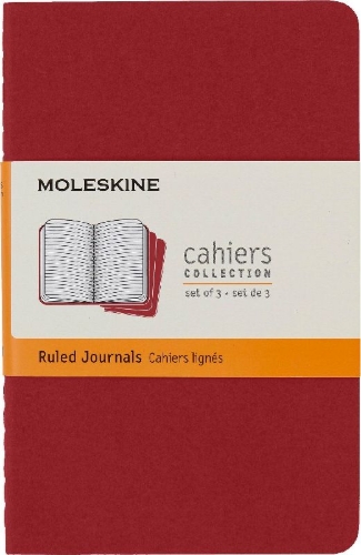 Buchcover und Innenansicht für das Buch: Moleskine Cahier Pocket Ruled Red Cover P. 3er Pack