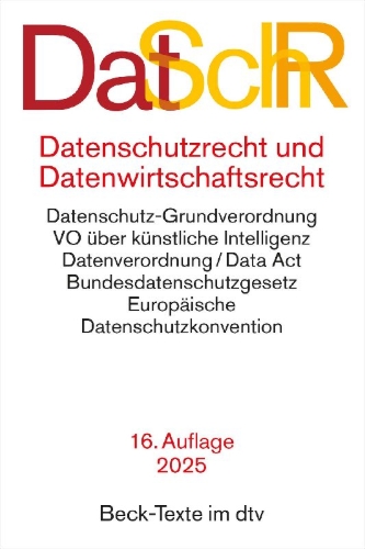 Buchcover und Innenansicht für das Buch: Datenschutzrecht und Datenwirtschaftsrecht. DatSchR