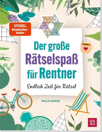 Buchcover und Innenansicht für das Buch: Der große Rätselspaß für Rentner