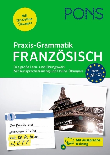 Buchcover und Innenansicht für das Buch: PONS Praxis-Grammatik Französisch