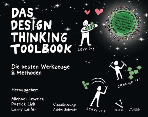 Buchcover und Innenansicht für das Buch: Das Design Thinking Toolbook