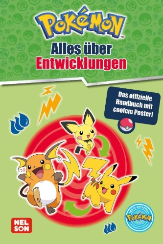 Buchcover und Innenansicht für das Buch: Pokémon Handbuch: Alles über Entwicklungen