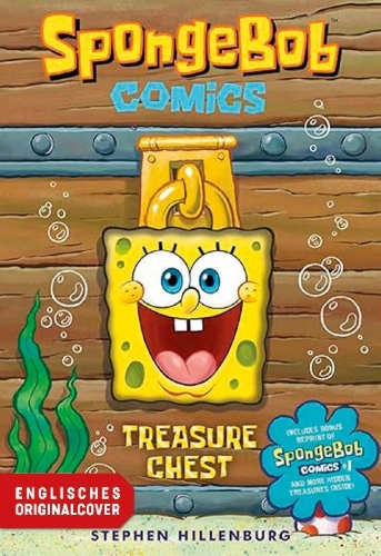 Buchcover und Innenansicht für das Buch: Spongebob's Comics Treasure Chest