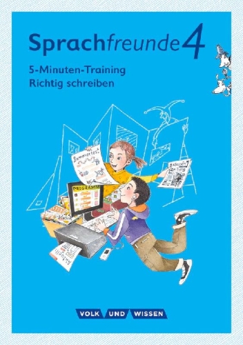 Buchcover und Innenansicht für das Buch: Sprachfreunde - Ausgabe Nord/Süd 4. Schuljahr - 5-Minuten-Training "Richtig schreiben"